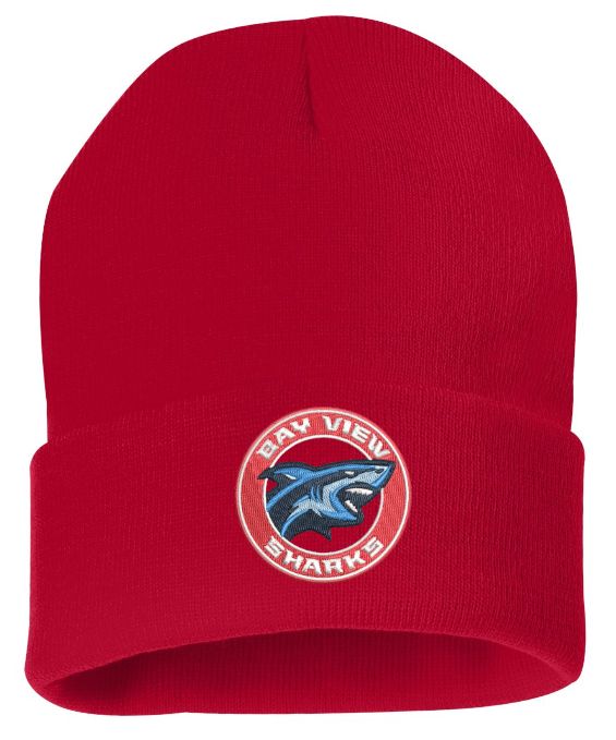 Bay View High - Red Bay View Sharks Cuffed Beanie