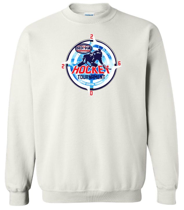 SEDMHA Minor Hockey Tournament - White SEDMHA 2026 Crewneck Sweatshirt (Full Chest)