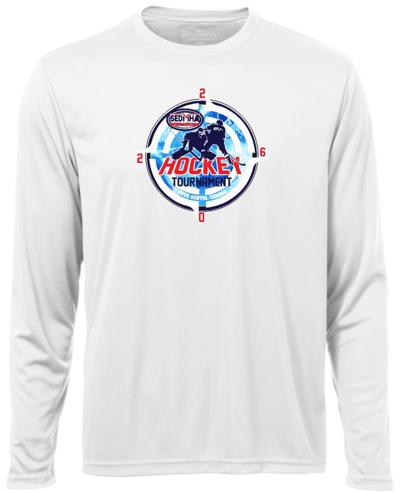 SEDMHA Minor Hockey Tournament - White SEDMHA 2026 Long Sleeve Performance Shirt (Full Chest)