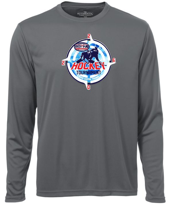 SEDMHA Minor Hockey Tournament - Coal Grey SEDMHA 2026 Long Sleeve Performance Shirt (Full Chest)