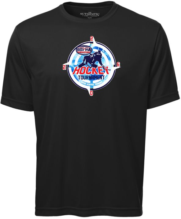 SEDMHA Minor Hockey Tournament - Black SEDMHA 2026 Short Sleeve Performance Shirt (Full Chest)