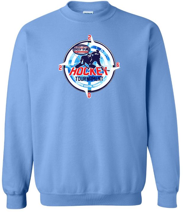 SEDMHA Minor Hockey Tournament - Carolina Blue SEDMHA 2026 Crewneck Sweatshirt (Full Chest)