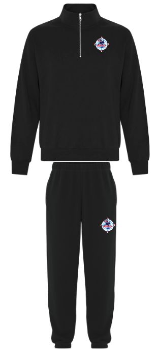 SEDMHA Minor Hockey Tournament - Black SEDMHA 2026 1/4 Zip Sweater (Black 1/4 Zip &amp; Black Sweatpants)