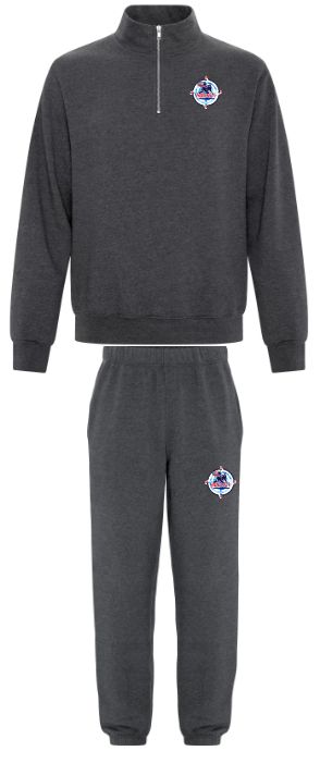 SEDMHA Minor Hockey Tournament - Dark Heather Grey SEDMHA 2026 1/4 Zip Sweater (Dark Grey 1/4 Zip &amp; Dark Grey Sweatpants)