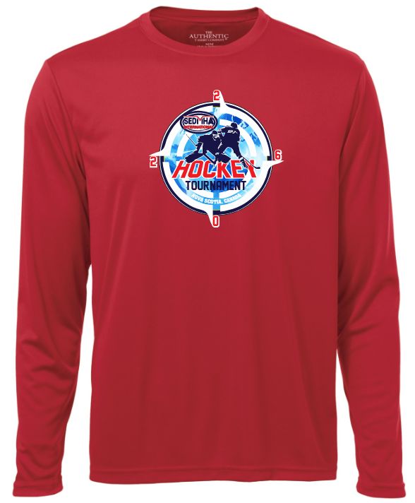 SEDMHA Minor Hockey Tournament - Red SEDMHA 2026 Long Sleeve Performance Shirt (Full Chest)