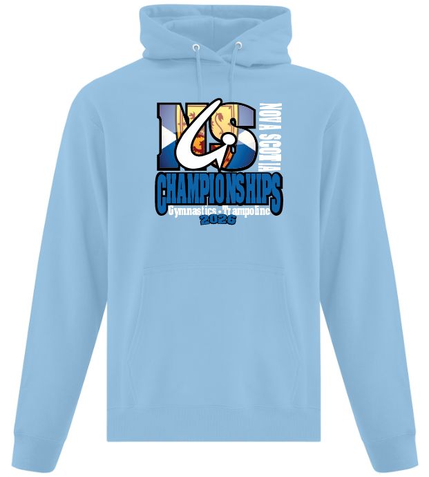 NS Gymnastics and Trampoline Provincial Championships 2026 - Light Blue Hoodie (Full Chest)