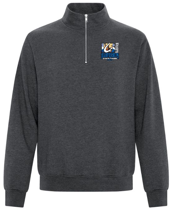NS Gymnastics and Trampoline Provincial Championships 2026 - Dark Heather Grey CSW 1/4 Zip Sweater (Left Chest)