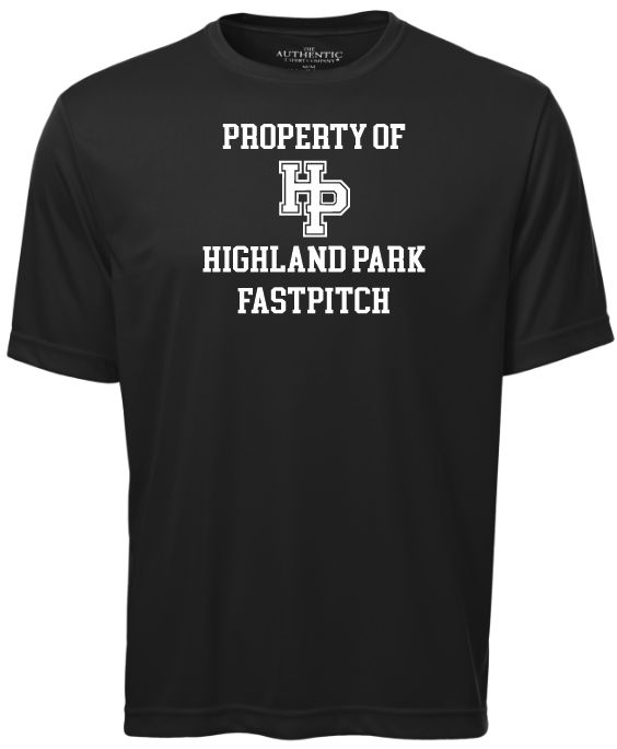 Highland Park Heat - Black Property of Highland Park Short Sleeve Performance Shirt (Full Chest)