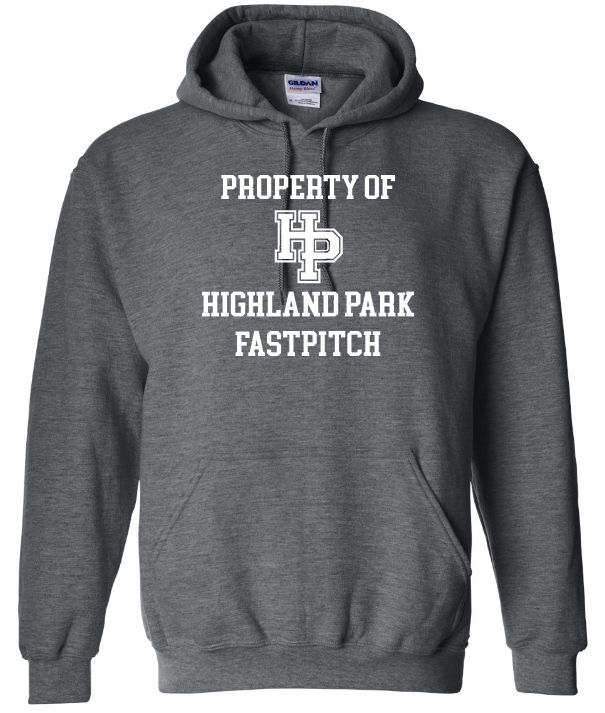Highland Park Heat - Dark Heather Grey Property of Highland Park Hoodie (Full Chest)