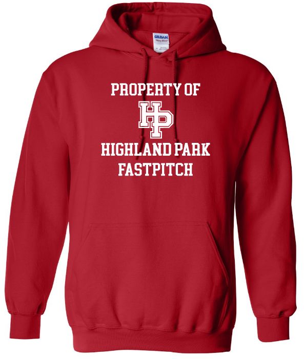 Highland Park Heat - Red Property of Highland Park Hoodie (Full Chest)