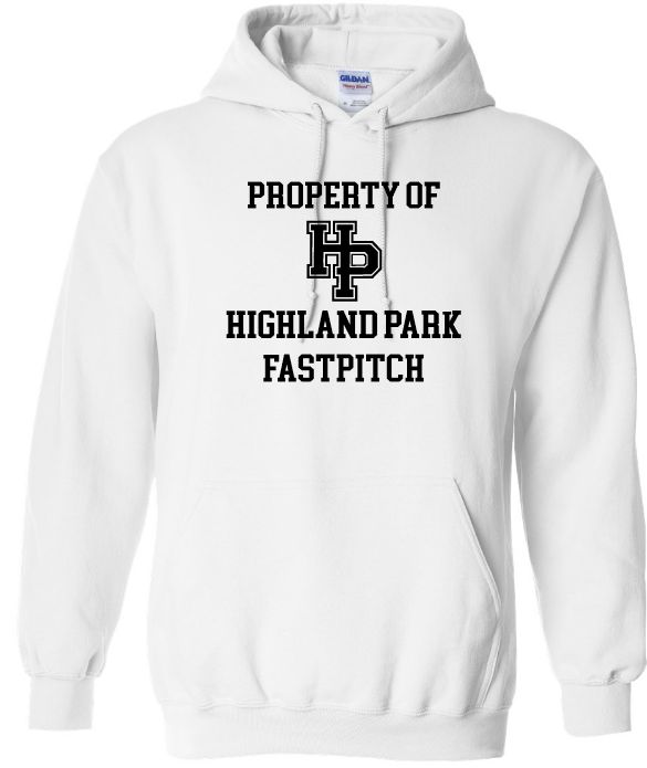 Highland Park Heat - White Property of Highland Park Hoodie (Full Chest)