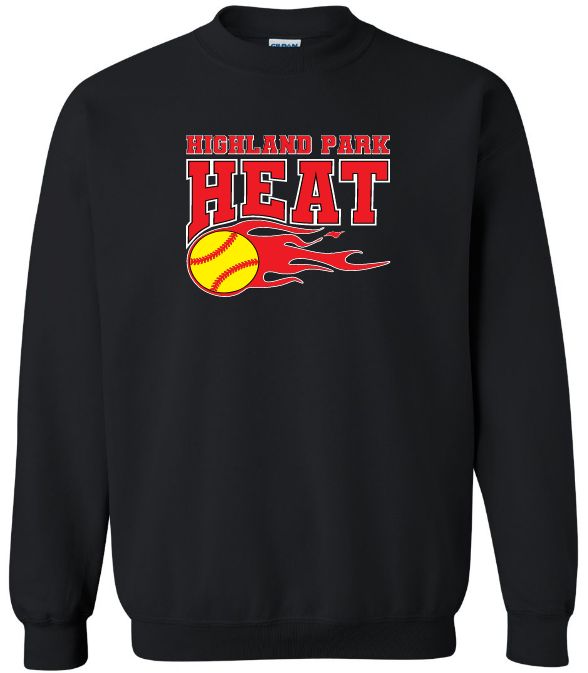 Highland Park Heat - Black Highland Park Heat Crewneck Sweatshirt (Full Chest)