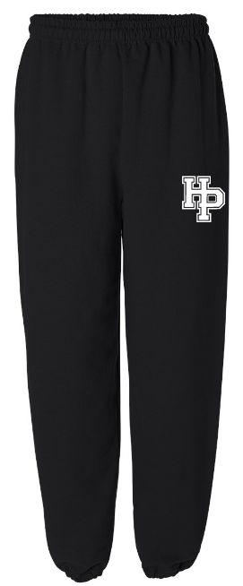Highland Park Heat - Black HP Logo Sweatpants (All White Hip Logo)