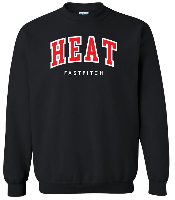 Highland Park Heat - Black Heat Fastpitch Crewneck Sweatshirt (Full Chest)