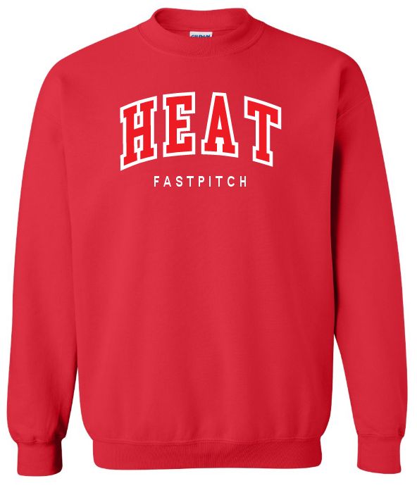 Highland Park Heat - Red Heat Fastpitch Crewneck Sweatshirt (Full Chest)