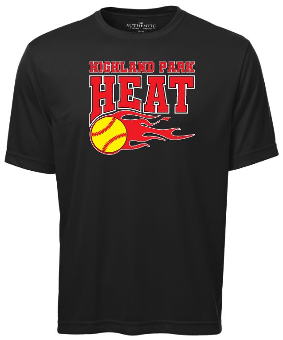 Highland Park Heat - Black Highland Park Heat Short Sleeve Performance Shirt (Full Chest)