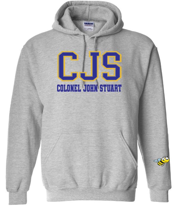 Colonel John Stuart Elementary - Sport Grey CJS Hoodie (Full Chest Logo)