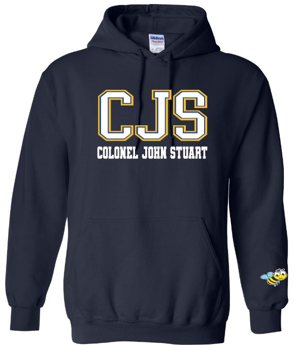 Colonel John Stuart Elementary - Navy CJS Hoodie (Full Chest Logo)
