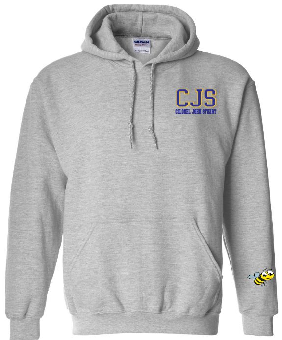 Colonel John Stuart Elementary - Sport Grey CJS Hoodie (Left Chest Logo)