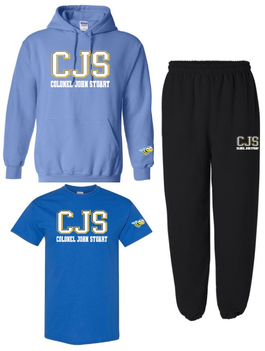 Colonel John Stuart Elementary - CJS Bundle (Hoodie, Cotton T-Shirt &amp; Sweatpants)