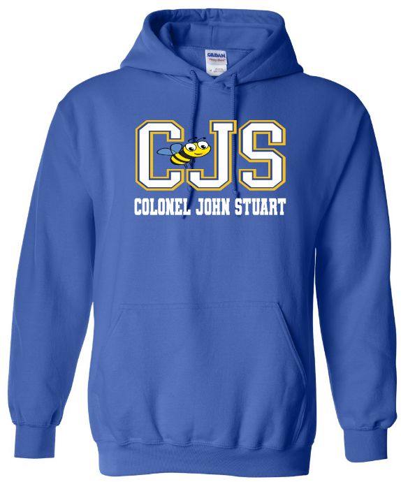 Colonel John Stuart Elementary - Royal Blue CJS with Bee Hoodie (Full Chest Logo)