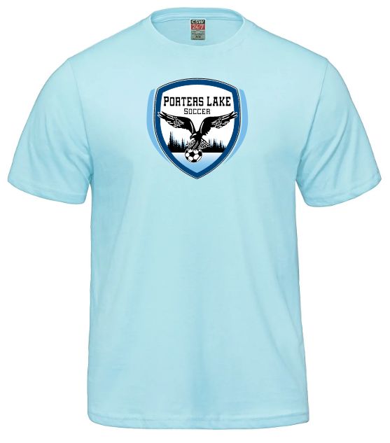 Porters Lake Soccer Club - Light Blue Parkour T-Shirt (Full Chest)