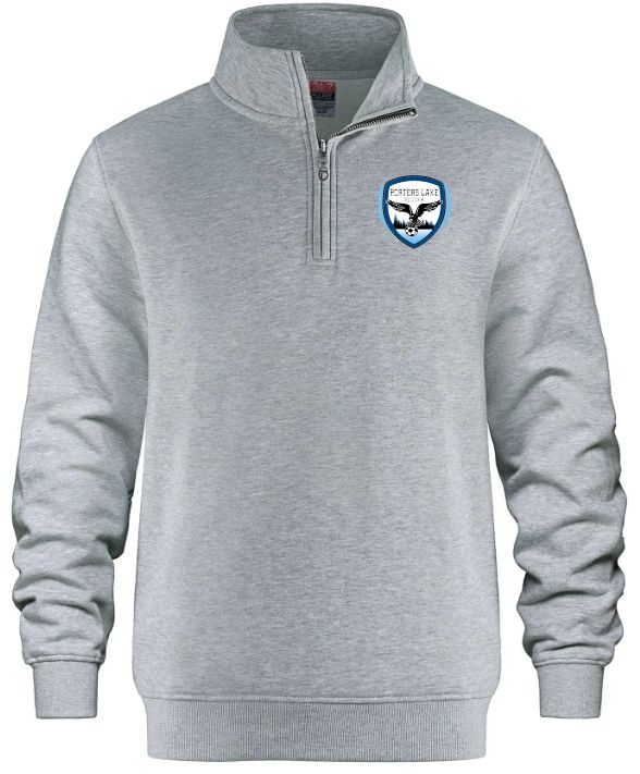 Porters Lake Soccer Club - Athletic Heather Grey CSW 1/4 Zip Sweater (Left Chest)