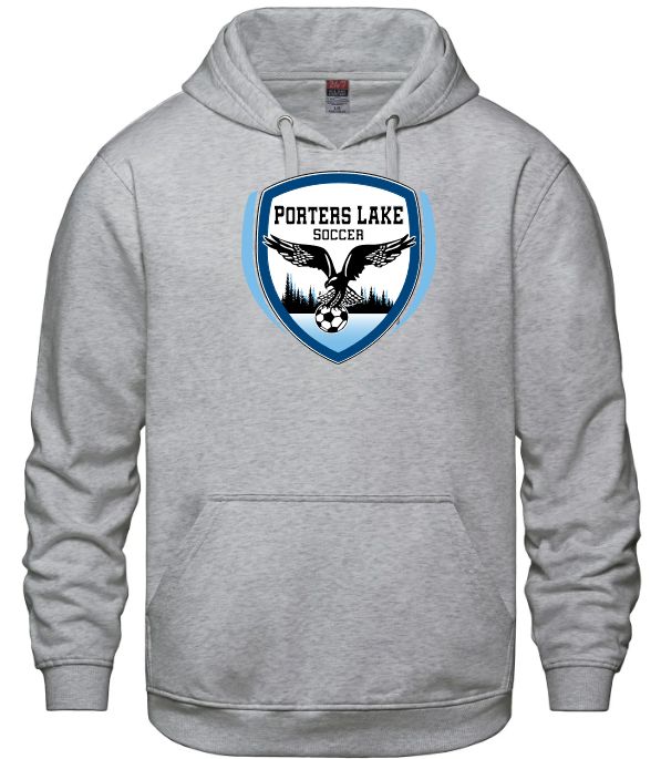 Porters Lake Soccer Club - Athletic Heather Grey Vault Hoodie (Full Chest)