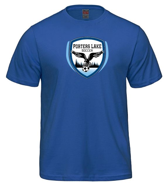 Porters Lake Soccer Club - Royal Blue Parkour T-Shirt (Full Chest)