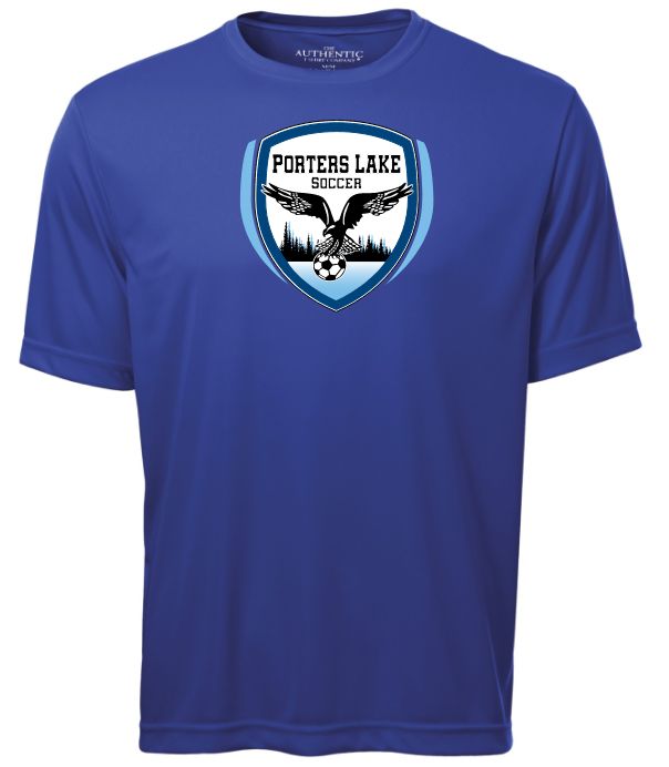 Porters Lake Soccer Club - Royal Blue Short Sleeve Performance Shirt (Full Chest)