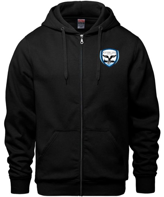 Porters Lake Soccer Club - Black CSW Full Zip Sweater (Left Chest)