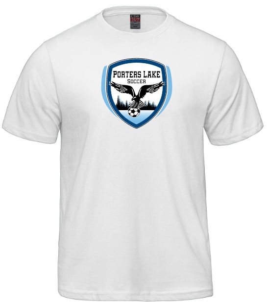 Porters Lake Soccer Club - White Parkour T-Shirt (Full Chest)