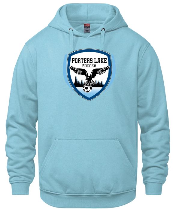 Porters Lake Soccer Club - Light Blue Vault Hoodie (Full Chest)