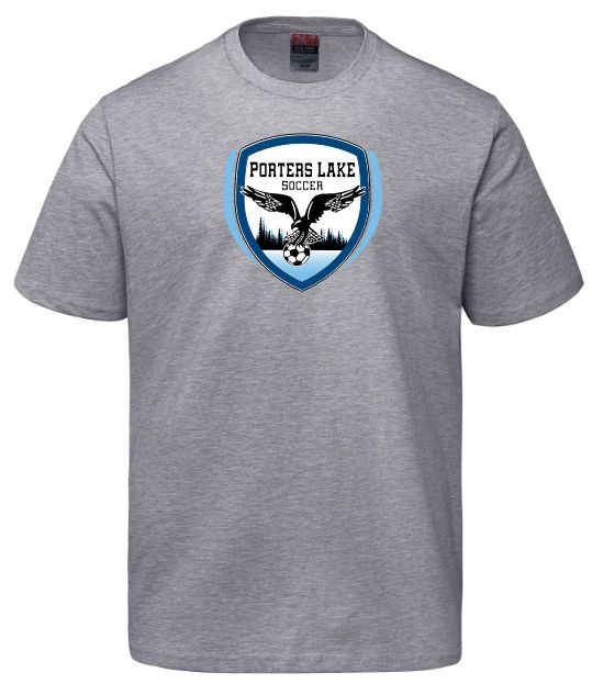 Porters Lake Soccer Club - Athletic Heather Grey Parkour T-Shirt (Full Chest)