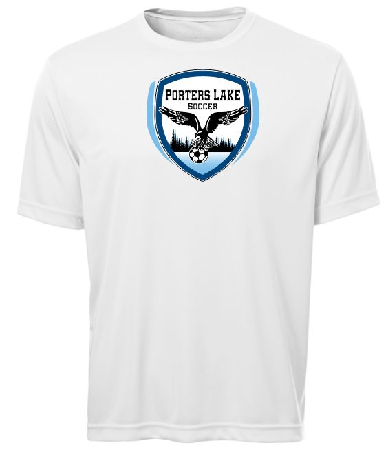 Porters Lake Soccer Club - White Short Sleeve Performance Shirt (Full Chest)
