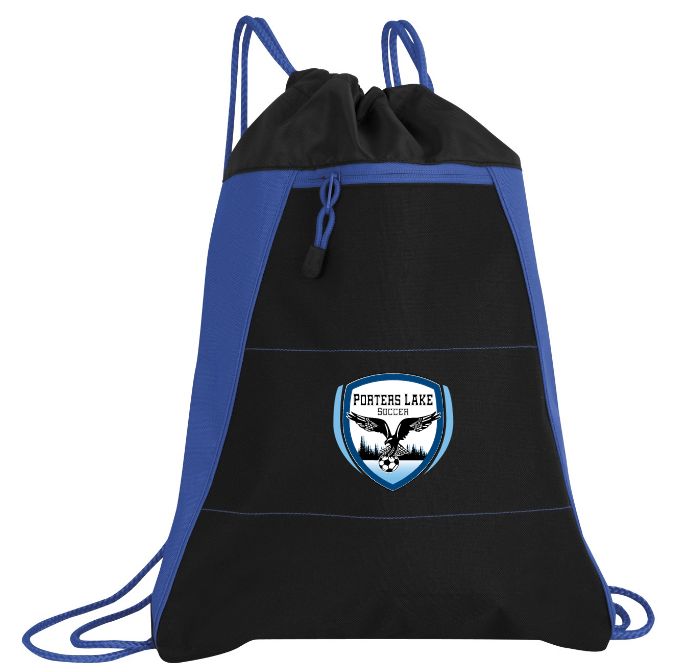 Porters Lake Soccer Club - Royal Blue &amp; Black Varcity Cinch Bag