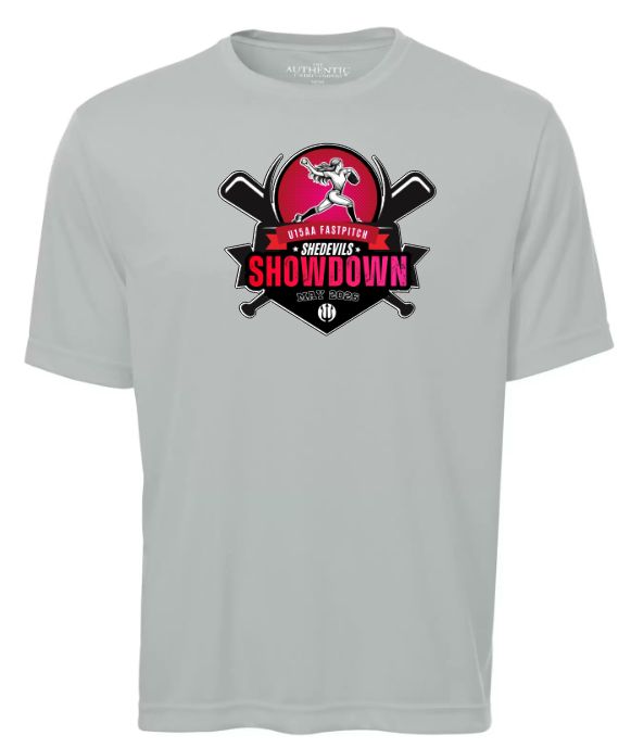 She Devils Show Down - Silver Short Sleeve Moist Wick (Full Chest)