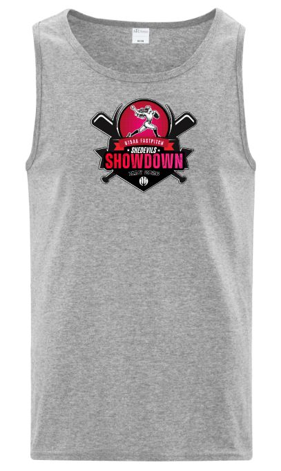 She Devils Show Down - Athletic Heather Grey Cotton Tank (Full Chest)