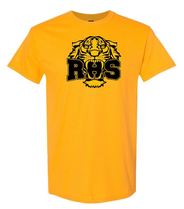 Rocking Stone Heights - Sport Gold RHS T-Shirt (Full Chest Logo)