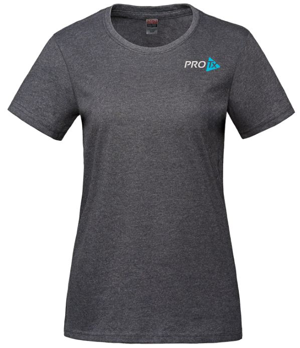PROTx - Ladies Charcoal Heather Parkour T-Shirt (Left Chest)