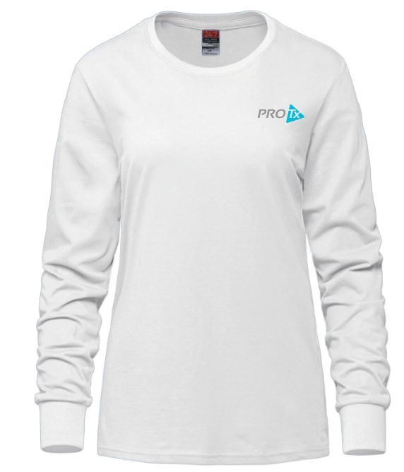 PROTx - Ladies White CSW Long Sleeve Shirt (Left Chest)