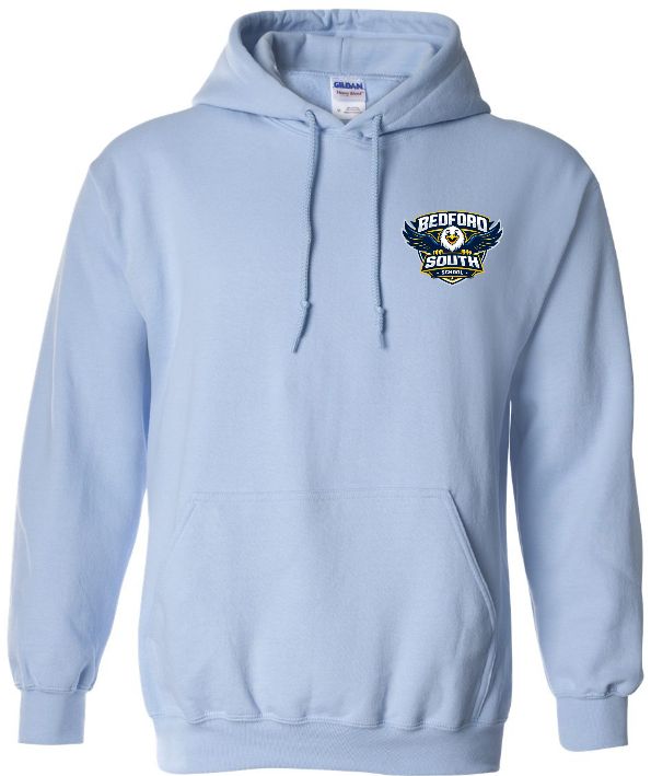 Bedford South School - Light Blue Hoodie (Left Chest Logo)