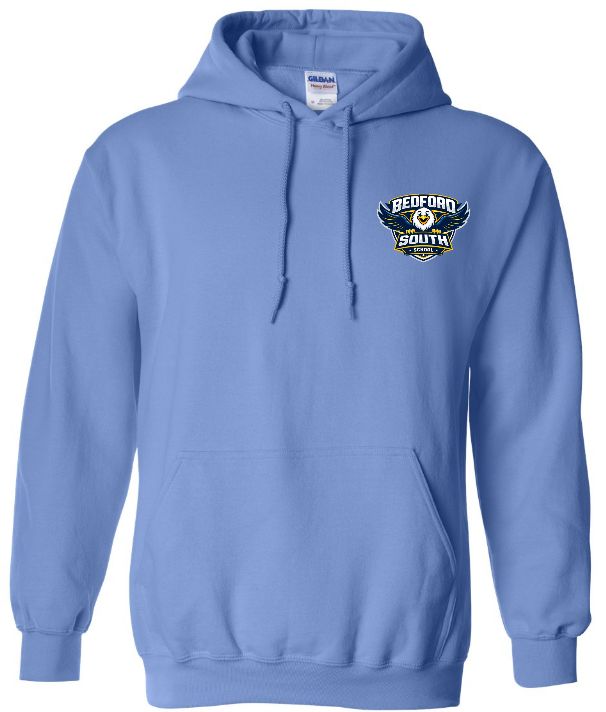 Bedford South School - Carolina Blue Hoodie (Left Chest Logo)