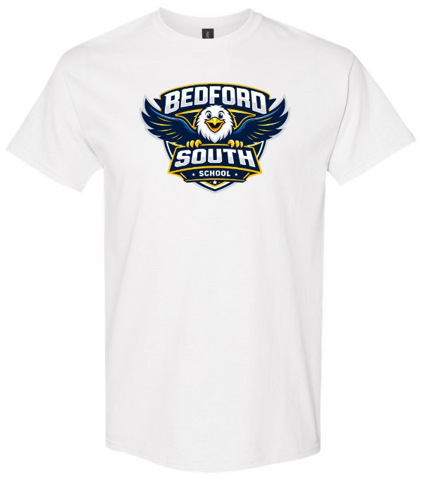 Bedford South School - White T-Shirt (Full Chest Logo)