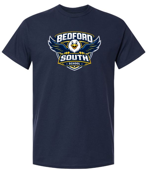 Bedford South School - Navy T-Shirt (Full Chest Logo)
