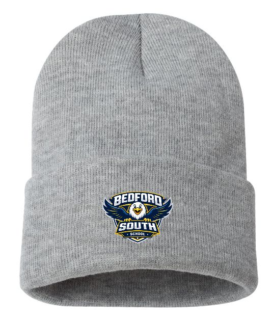Bedford South School - Athletic Grey Cuffed Beanie