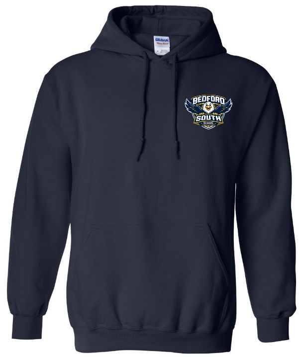 Bedford South School - Navy Hoodie (Left Chest Logo)