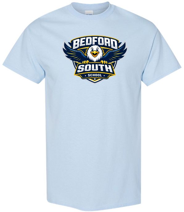 Bedford South School - Light Blue T-Shirt (Full Chest Logo)