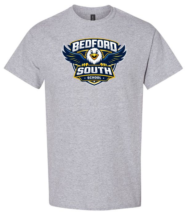 Bedford South School - Sport Grey T-Shirt (Full Chest Logo)