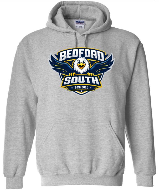 Bedford South School - Sport Grey Hoodie (Full Chest Logo)